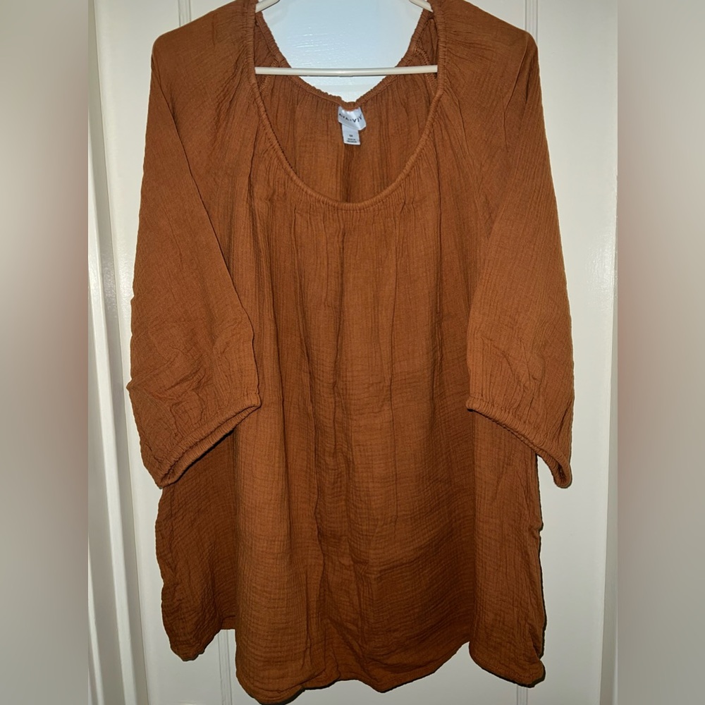 Ava & Viv brown blouse size 1x
